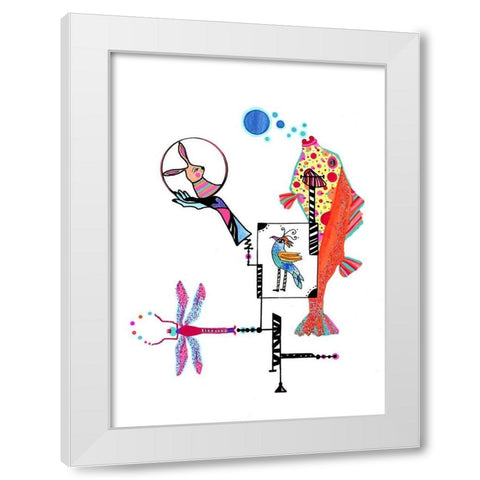 Anamolous White Modern Wood Framed Art Print by Kwerki Studios