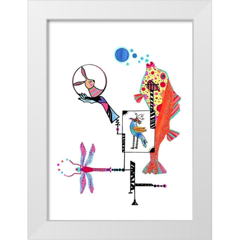 Anamolous White Modern Wood Framed Art Print by Kwerki Studios