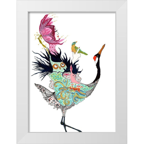 And So The Journey Begins White Modern Wood Framed Art Print by Kwerki Studios