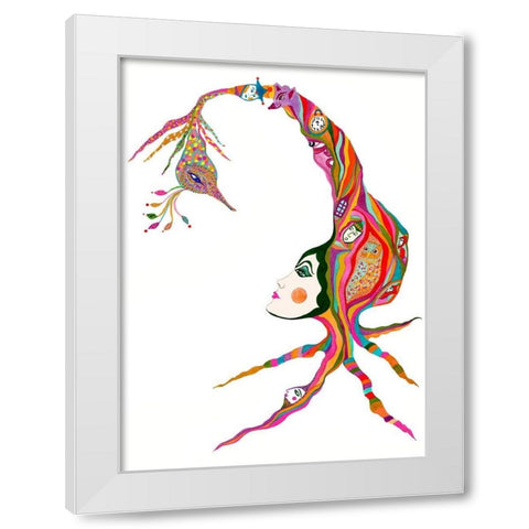 I See You White Modern Wood Framed Art Print by Kwerki Studios