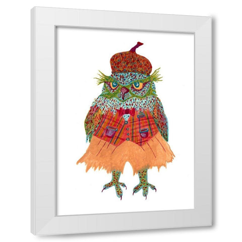 Oliver White Modern Wood Framed Art Print by Kwerki Studios