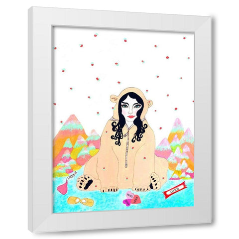 Polar Bear Suit White Modern Wood Framed Art Print by Kwerki Studios