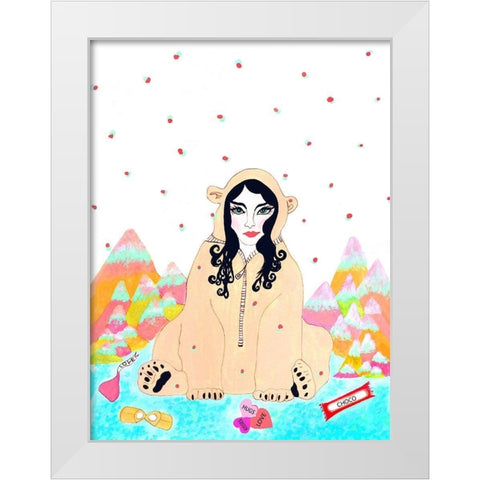 Polar Bear Suit White Modern Wood Framed Art Print by Kwerki Studios