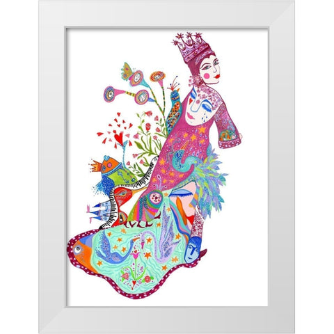 Queens Robe White Modern Wood Framed Art Print by Kwerki Studios