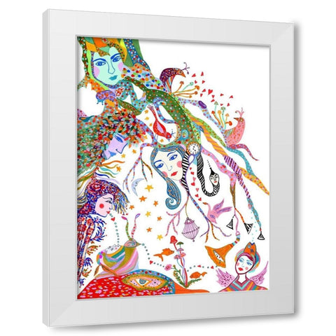 Tree Underworld White Modern Wood Framed Art Print by Kwerki Studios