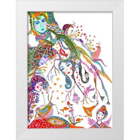 Tree Underworld White Modern Wood Framed Art Print by Kwerki Studios