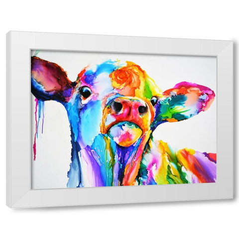 Do These Colours Make My Calves Look Fat White Modern Wood Framed Art Print by Art by Leslie Franklin