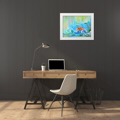 By the Light of Aurora White Modern Wood Framed Art Print by Art by Leslie Franklin