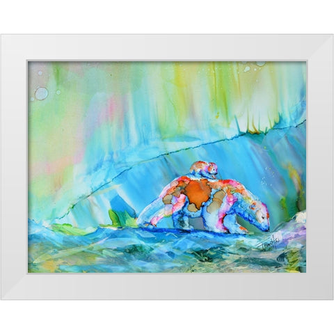 By the Light of Aurora White Modern Wood Framed Art Print by Art by Leslie Franklin