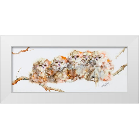 Owl You Need is Love White Modern Wood Framed Art Print by Art by Leslie Franklin