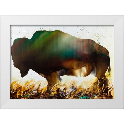 Roaming the Plains White Modern Wood Framed Art Print by Art by Leslie Franklin