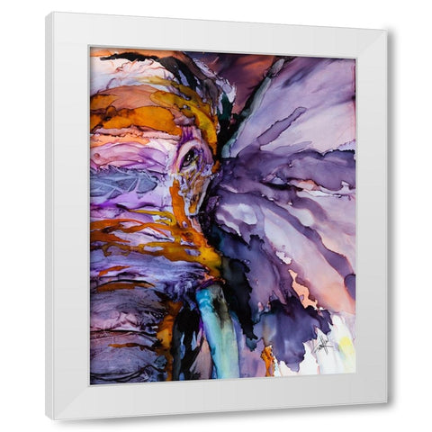 Sometimes You Just Need a Purple Elephant White Modern Wood Framed Art Print by Art by Leslie Franklin