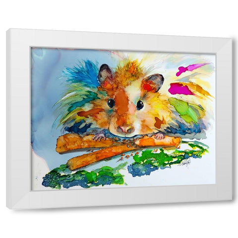 Eating My Veggies White Modern Wood Framed Art Print by Art by Leslie Franklin