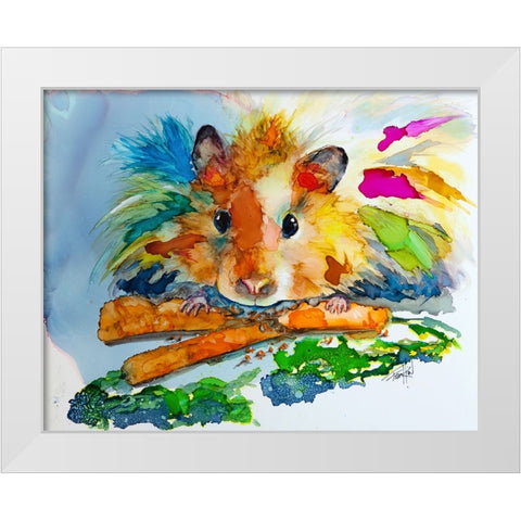 Eating My Veggies White Modern Wood Framed Art Print by Art by Leslie Franklin