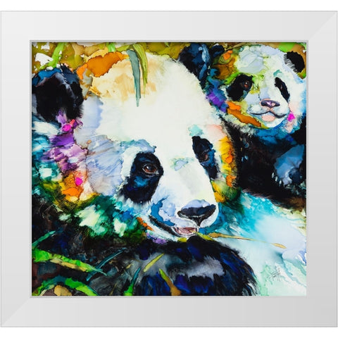 Me and My Mommy White Modern Wood Framed Art Print by Art by Leslie Franklin