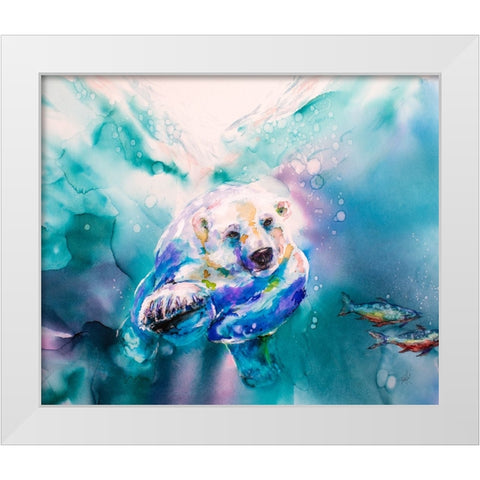 Chasing Char White Modern Wood Framed Art Print by Art by Leslie Franklin