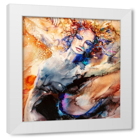 Fancy Free White Modern Wood Framed Art Print by Art by Leslie Franklin