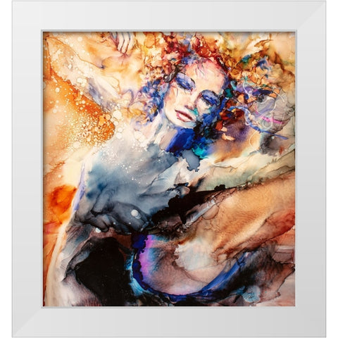 Fancy Free White Modern Wood Framed Art Print by Art by Leslie Franklin