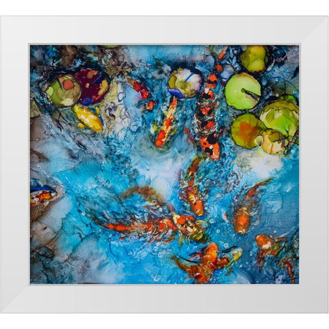 Findango White Modern Wood Framed Art Print by Art by Leslie Franklin