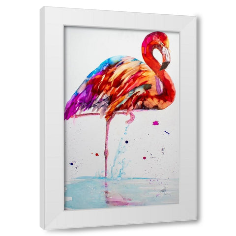 Pretty in Pink White Modern Wood Framed Art Print by Art by Leslie Franklin