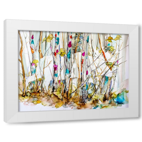 They Walk Among Us White Modern Wood Framed Art Print by Art by Leslie Franklin