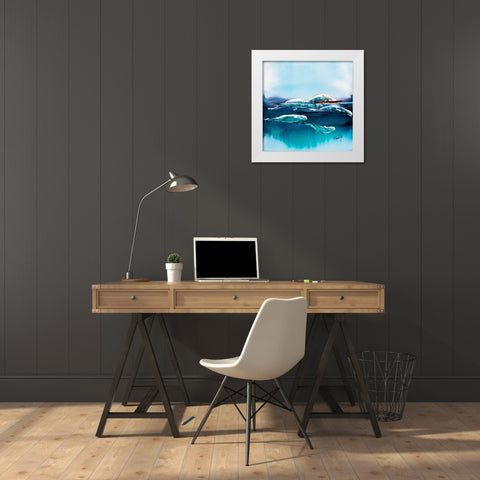 Beluga Escort White Modern Wood Framed Art Print by Art by Leslie Franklin