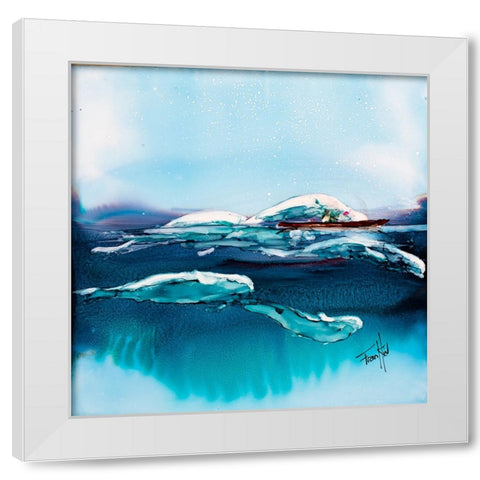 Beluga Escort White Modern Wood Framed Art Print by Art by Leslie Franklin