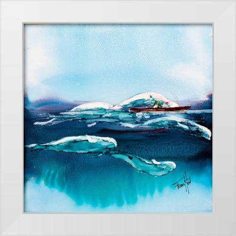 Beluga Escort White Modern Wood Framed Art Print by Art by Leslie Franklin