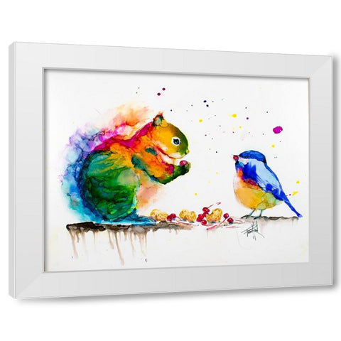 Blind Date White Modern Wood Framed Art Print by Art by Leslie Franklin