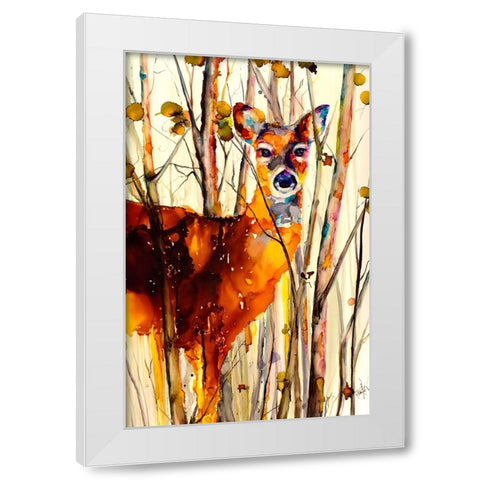 Oh Deer 2 White Modern Wood Framed Art Print by Art by Leslie Franklin