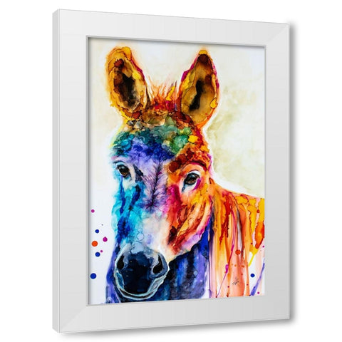 Pin the Tail on the What White Modern Wood Framed Art Print by Art by Leslie Franklin