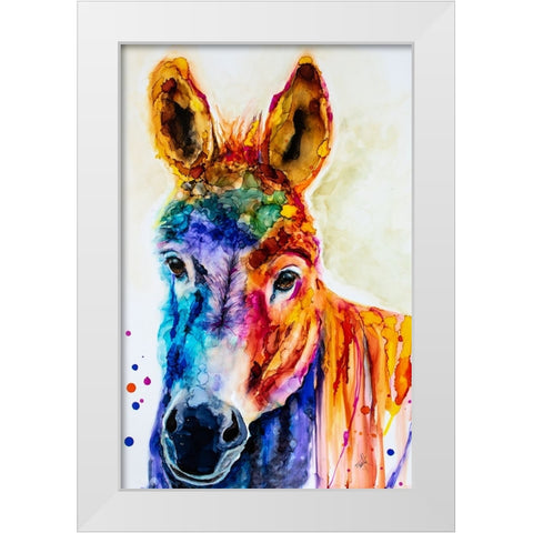 Pin the Tail on the What White Modern Wood Framed Art Print by Art by Leslie Franklin