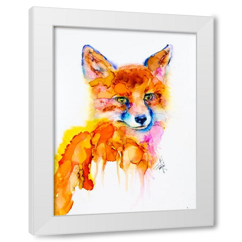 Very Vixen White Modern Wood Framed Art Print by Art by Leslie Franklin