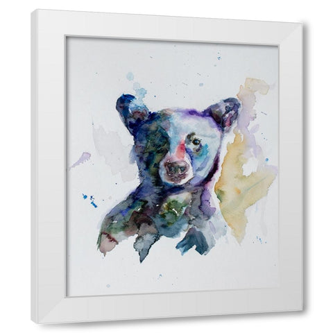 Black Bear White Modern Wood Framed Art Print by Art by Leslie Franklin