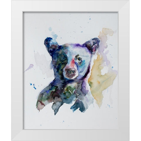 Black Bear White Modern Wood Framed Art Print by Art by Leslie Franklin