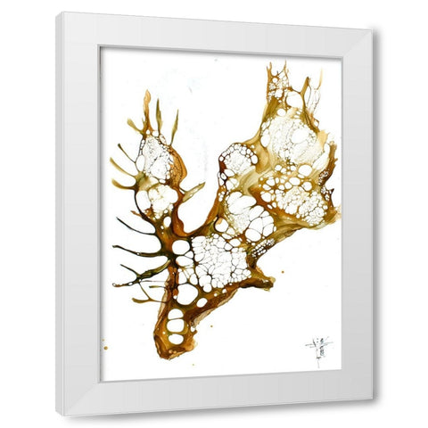 Cellular Series - Moose White Modern Wood Framed Art Print by Art by Leslie Franklin