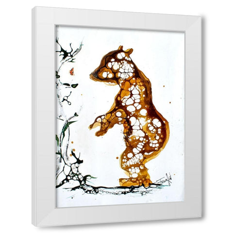 Cellular Series - Standing Cub White Modern Wood Framed Art Print by Art by Leslie Franklin