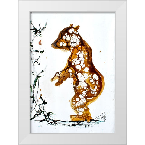 Cellular Series - Standing Cub White Modern Wood Framed Art Print by Art by Leslie Franklin
