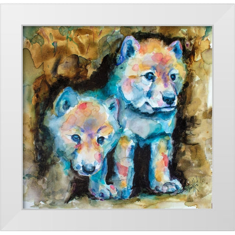 Double Debut White Modern Wood Framed Art Print by Art by Leslie Franklin