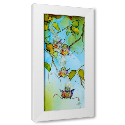 Free Falling White Modern Wood Framed Art Print by Art by Leslie Franklin