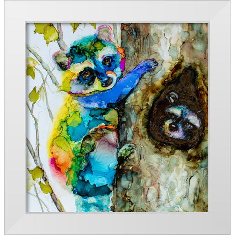 Hide And See White Modern Wood Framed Art Print by Art by Leslie Franklin