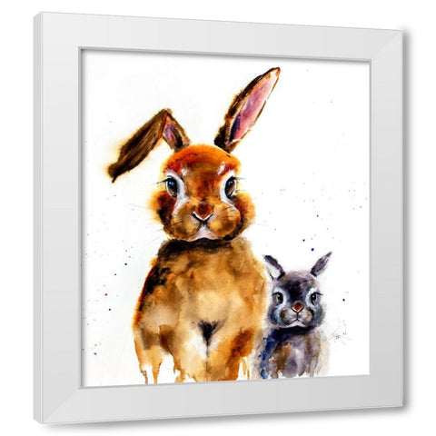 Nursery Bunnies White Modern Wood Framed Art Print by Art by Leslie Franklin