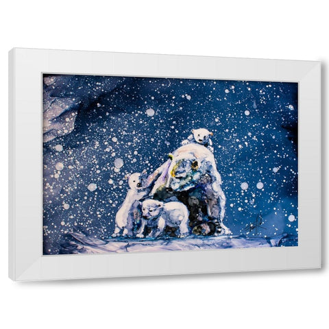 The Fam Jam White Modern Wood Framed Art Print by Art by Leslie Franklin