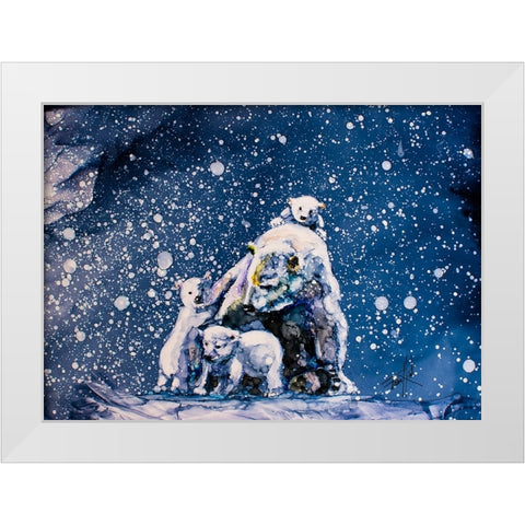 The Fam Jam White Modern Wood Framed Art Print by Art by Leslie Franklin