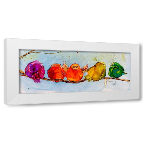 We All Went Out On A Limb White Modern Wood Framed Art Print by Art by Leslie Franklin