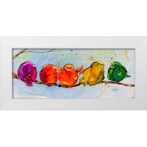 We All Went Out On A Limb White Modern Wood Framed Art Print by Art by Leslie Franklin