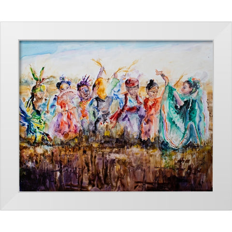 We reap what we sow White Modern Wood Framed Art Print by Art by Leslie Franklin