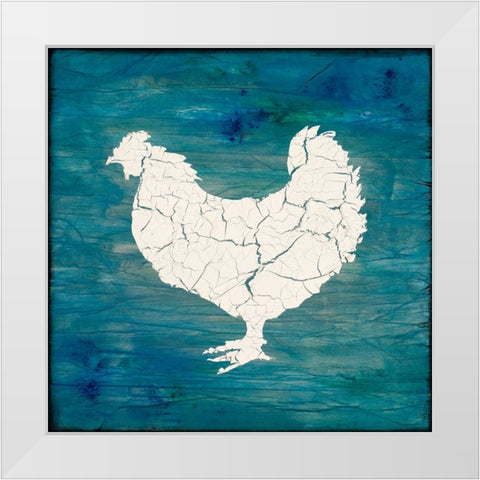 Farm Chicken White Modern Wood Framed Art Print by LightBoxJournal