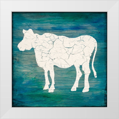 Farm Cow White Modern Wood Framed Art Print by LightBoxJournal