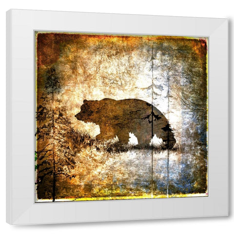 High Country Bear White Modern Wood Framed Art Print by LightBoxJournal